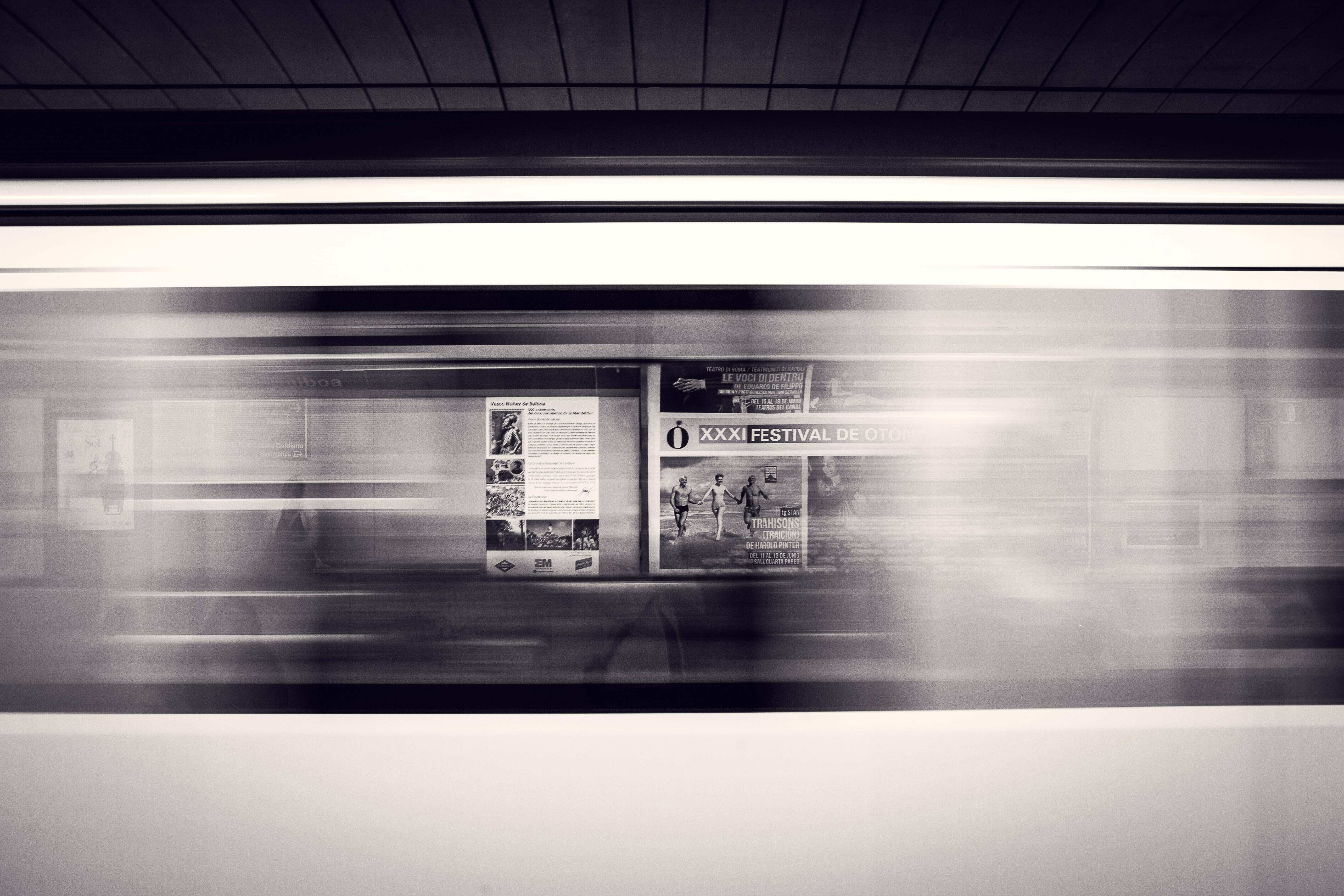 a train with a sign on the window