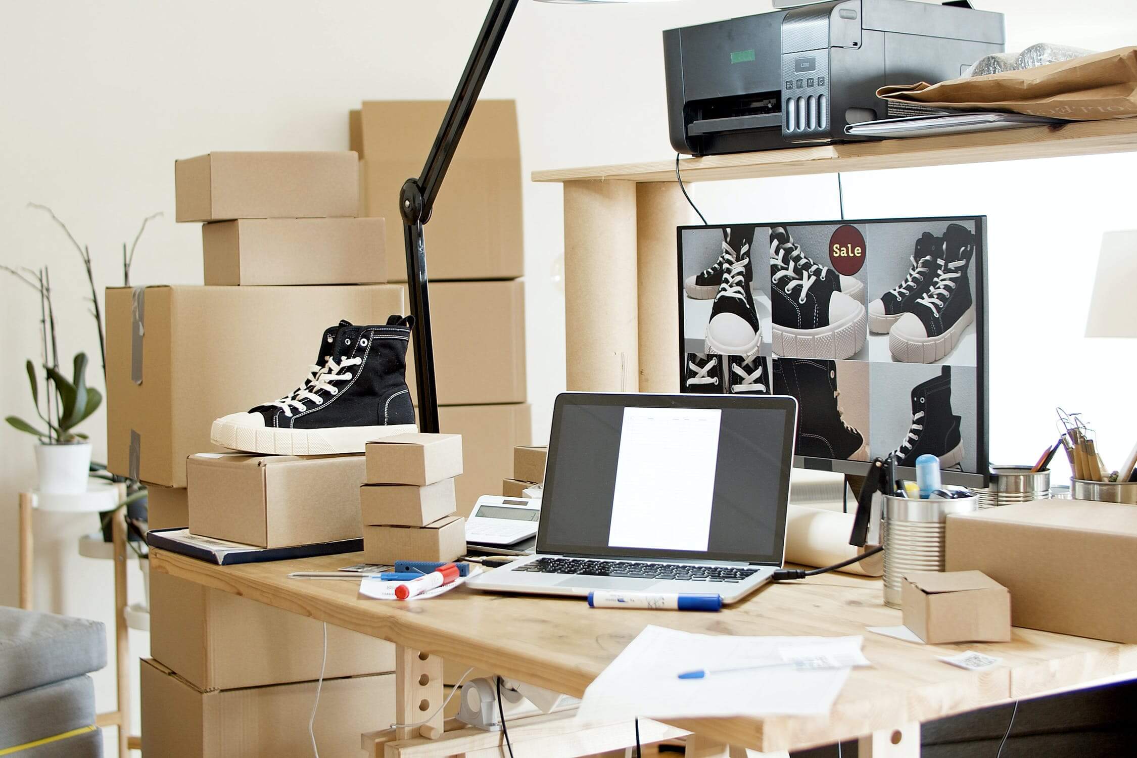 a laptop on a desk