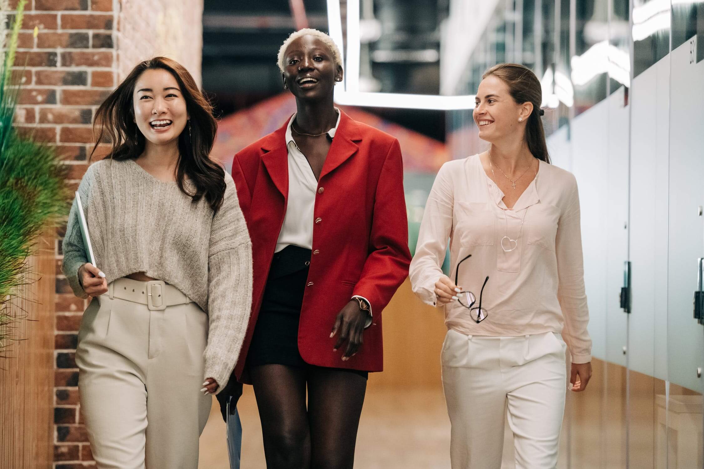 a group of women smiling