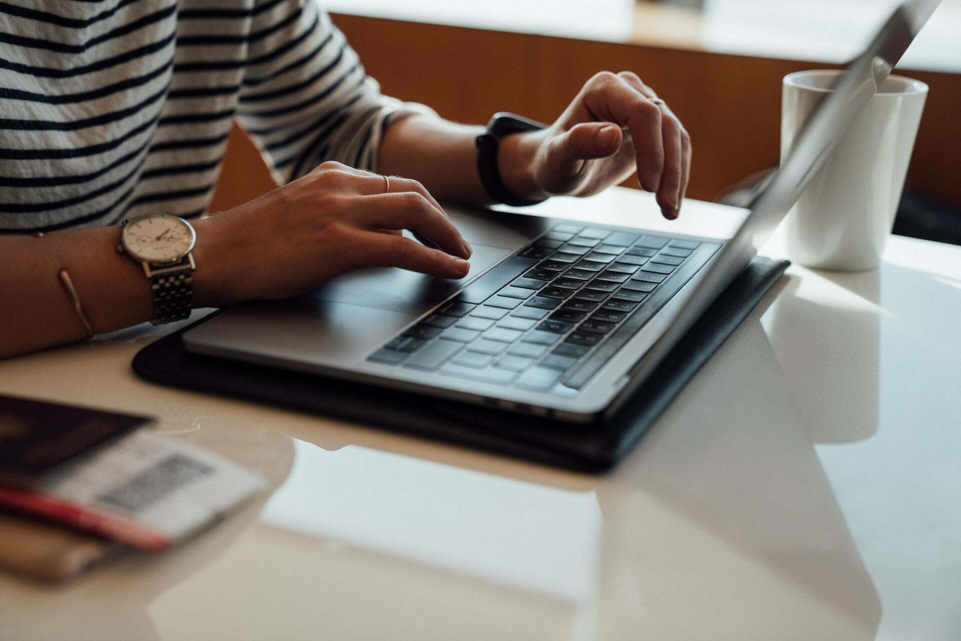 a person working on a laptop