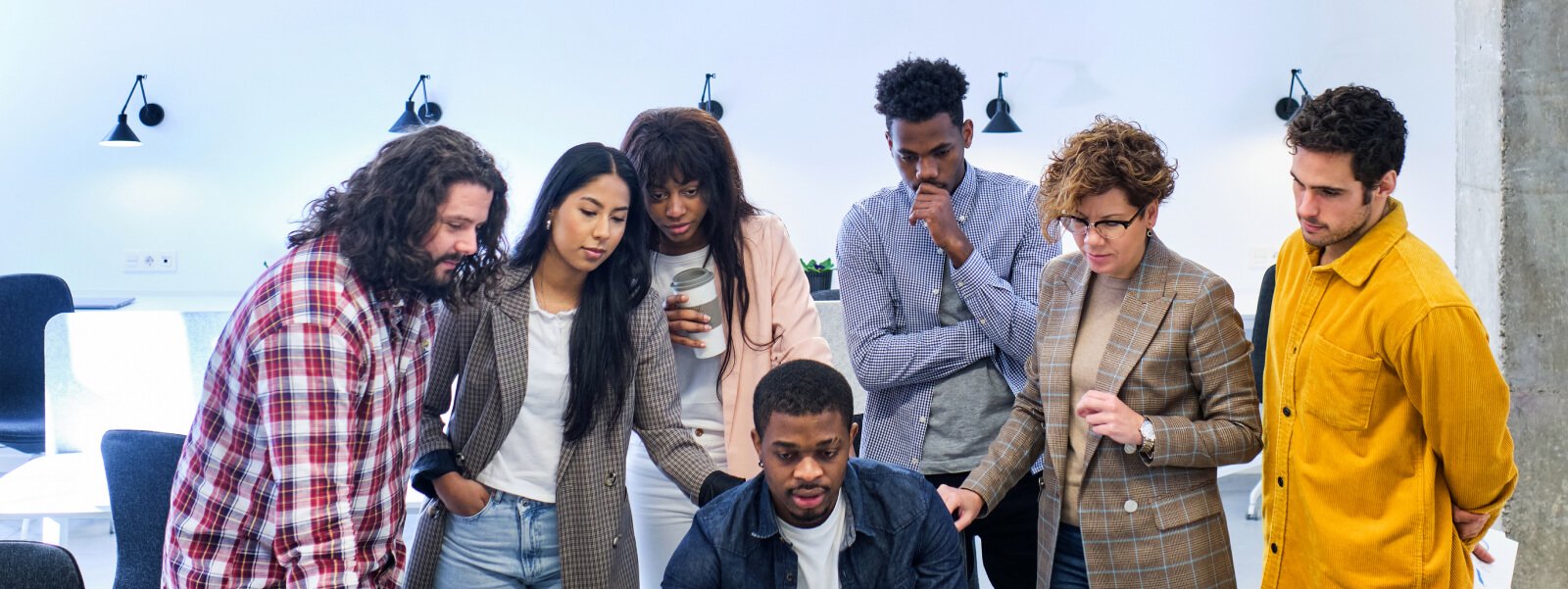 a group of people standing together